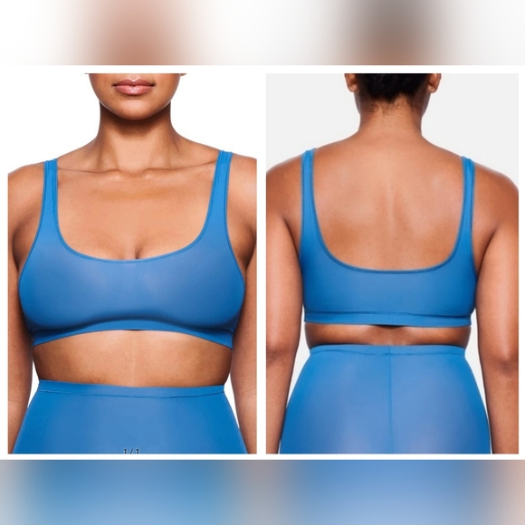 SKIMS JELLY SHEER SCOOP NECK BRALETTE/Ocean/ XXS - Picture 2 of 10